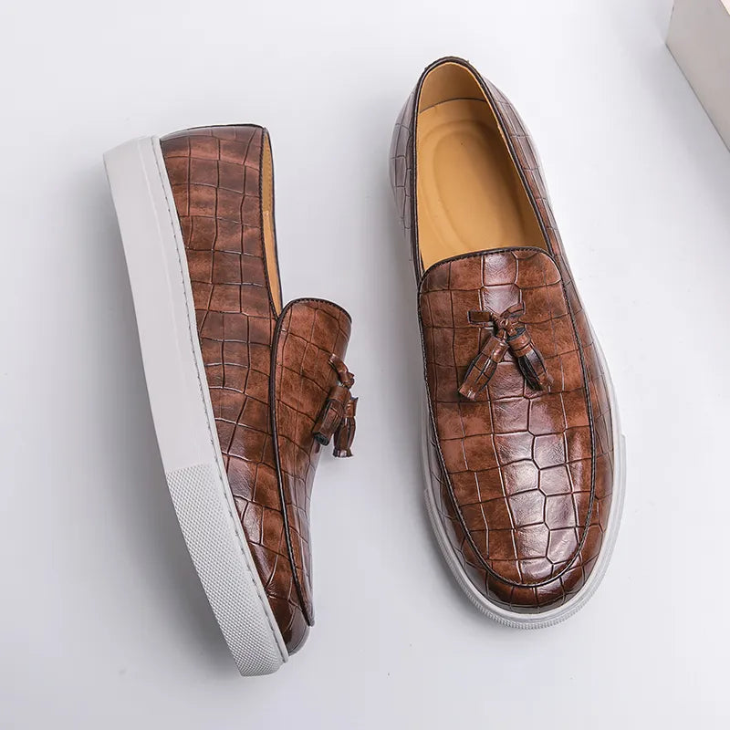 جيوفانو - mocassin جلد مزخرف