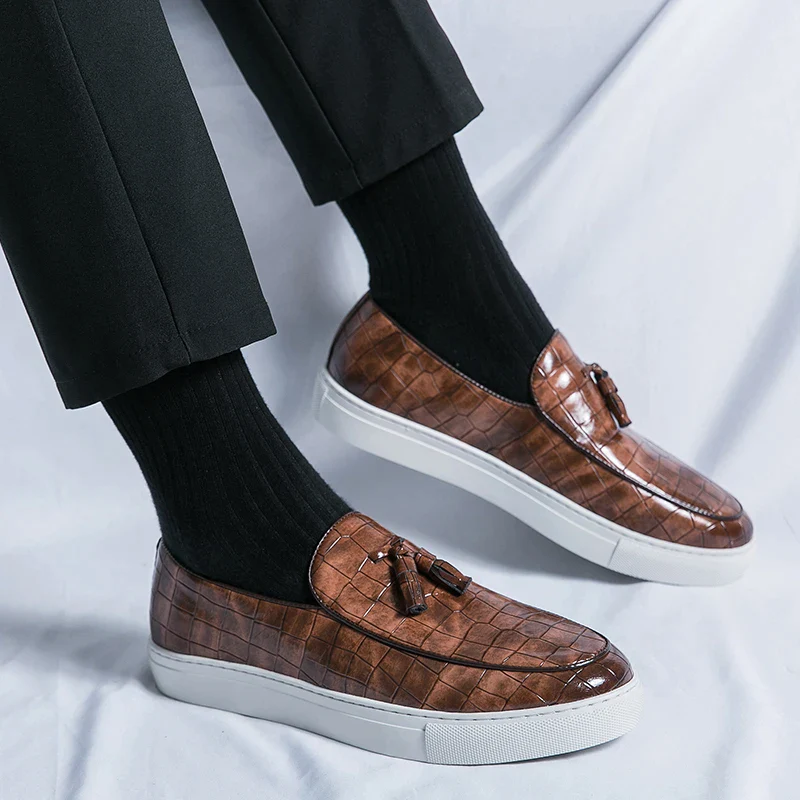 جيوفانو - mocassin جلد مزخرف